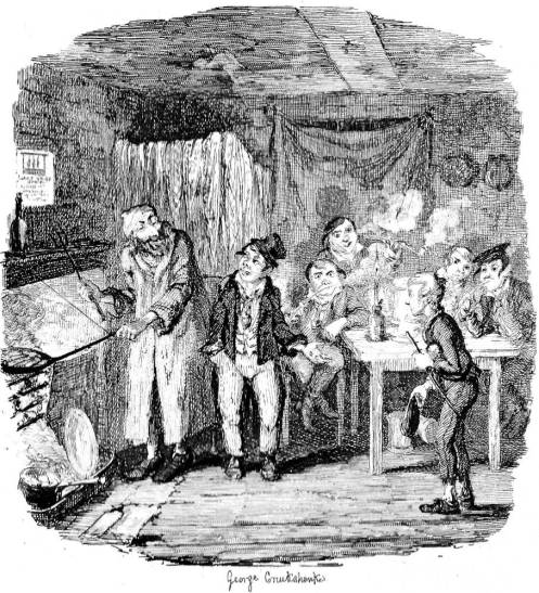 'Oliver introduced to the respectable Old Gentleman' by George Cruikshank 1846 (originally Part 4, May 1837)